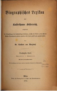 cover of the book Biographisches Lexikon des Kaiserthums Oesterreich : enthaltend die Lebensskizzen der denkwürdigen Personen, welche 1750 bis 1850 im Kaiserstaate und in seinen Kronländern gelebt haben / Schindler - Schmuzer