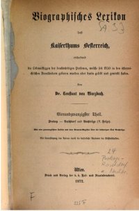 cover of the book Biographisches Lexikon des Kaiserthums Oesterreich : enthaltend die Lebensskizzen der denkwürdigen Personen, welche 1750 bis 1850 im Kaiserstaate und in seinen Kronländern gelebt haben / Prokop - Raschdorf und Nachträge V.