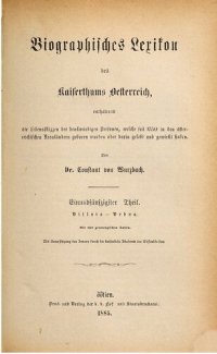 cover of the book Biographisches Lexikon des Kaiserthums Oesterreich : enthaltend die Lebensskizzen der denkwürdigen Personen, welche 1750 bis 1850 im Kaiserstaate und in seinen Kronländern gelebt haben / Villata - Vrbna