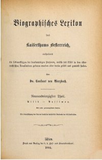 cover of the book Biographisches Lexikon des Kaiserthums Oesterreich : enthaltend die Lebensskizzen der denkwürdigen Personen, welche 1750 bis 1850 im Kaiserstaate und in seinen Kronländern gelebt haben / Ullik - Vassimon