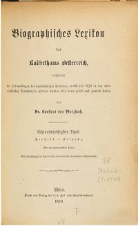 cover of the book Biographisches Lexikon des Kaiserthums Oesterreich : enthaltend die Lebensskizzen der denkwürdigen Personen, welche 1750 bis 1850 im Kaiserstaate und in seinen Kronländern gelebt haben / Stehlik - Stietke