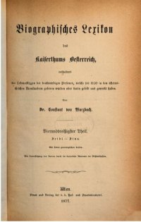 cover of the book Biographisches Lexikon des Kaiserthums Oesterreich : enthaltend die Lebensskizzen der denkwürdigen Personen, welche 1750 bis 1850 im Kaiserstaate und in seinen Kronländern gelebt haben / Seidl - Sina