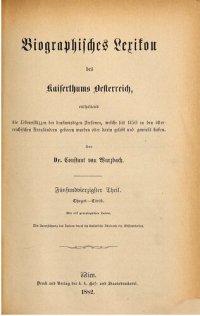 cover of the book Biographisches Lexikon des Kaiserthums Oesterreich : enthaltend die Lebensskizzen der denkwürdigen Personen, welche 1750 bis 1850 im Kaiserstaate und in seinen Kronländern gelebt haben / Thugut - Török