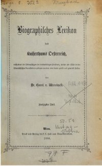 cover of the book Biographisches Lexikon des Kaiserthums Oesterreich : enthaltend die Lebensskizzen der denkwürdigen Personen, welche 1750 bis 1850 im Kaiserstaate und in seinen Kronländern gelebt haben / Vastag - Villani