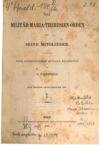 cover of the book Der Militär-Maria-Theresien-Orden und seine Mitglieder