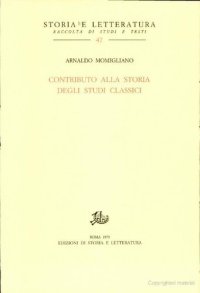 cover of the book Contributo alla storia degli studi classici