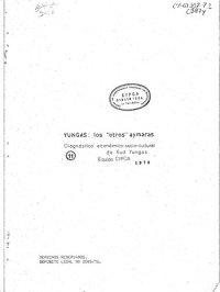 cover of the book Yungas: los "otros" aymaras. Diagnóstico económico-socio-cultural de Sud Yungas