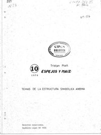 cover of the book Espejo y maíz. Temas de la estructura simbólica andina