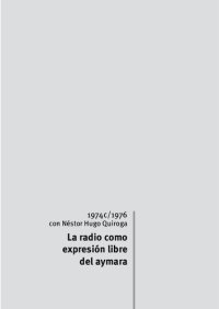 cover of the book La radio como expresión libre del aymara