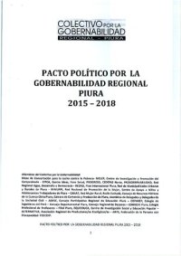 cover of the book Pacto político por la gobernabilidad regional Piura 2015-2018