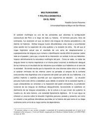 cover of the book Multilingüismo y política idiomática en el Perú