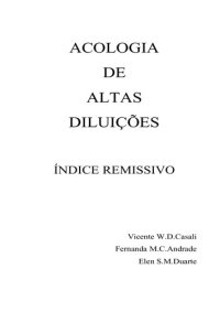 cover of the book Acologia de altas diluicoes - Índice Remissivo