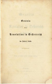 cover of the book Genesis der Revolution in Österreich im Jahre 1848