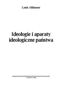 cover of the book Ideologie i aparaty ideologiczne państwa