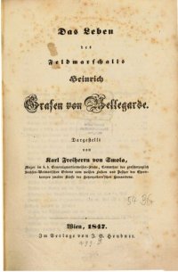 cover of the book Das Leben des Feldmarschalls Heinrich Grafen von Bellegarde