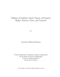 cover of the book William of Ockham’s Early Theory of Property Rights: Sources, Texts, and Contexts