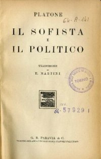 cover of the book Il sofista. Il politico