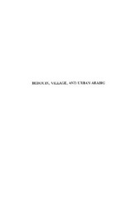 cover of the book Bedouin, Village and Urban Arabic: An Ecolinguistic Study