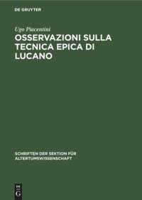 cover of the book Osservazioni sulla tecnica epica di Lucano