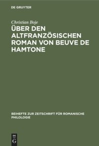 cover of the book Über den altfranzösischen Roman von Beuve de Hamtone