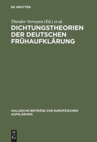 cover of the book Dichtungstheorien der deutschen Frühaufklärung