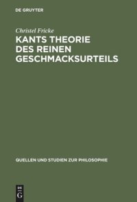 cover of the book Kants Theorie des reinen Geschmacksurteils