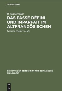 cover of the book Das Passé défini und Imparfait im Altfranzösischen