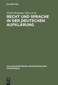 cover of the book Recht und Sprache in der deutschen Aufklärung