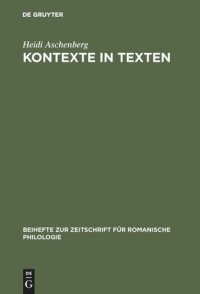 cover of the book Kontexte in Texten: Umfeldtheorie und literarischer Situationsaufbau