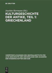 cover of the book Kulturgeschichte der Antike, Teil 1: Griechenland