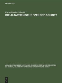 cover of the book Die Altarmenische "Zenon"-Schrift