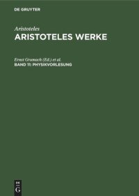 cover of the book Aristoteles Werke: Band 11 Physikvorlesung