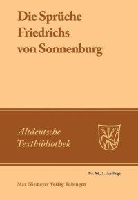 cover of the book Die Sprüche Friedrichs von Sonnenburg