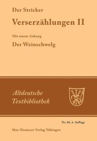 cover of the book Verserzählungen II: Mit einem Anhang: Der Weinschwelg