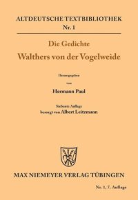 cover of the book Die Gedichte Walthers von der Vogelweide