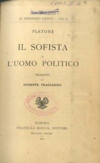 cover of the book Il sofista. L'uomo politico