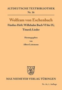 cover of the book Willehalm Buch VI bis IX; Titurel; Lieder