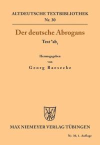 cover of the book Der deutsche Abrogans: Text *ab1