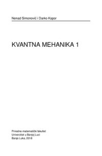 cover of the book Kvantna Mehanika 1