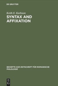 cover of the book Syntax and affixation: The evolution of "mente" in Latin and Romance