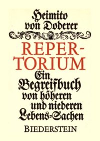 cover of the book Repertorium : Ein Begreifbuch von höheren und niederen Lebens-Sachen