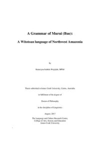 cover of the book A Grammar of Murui (Bue): A Witotoan language of Northwest Amazonia