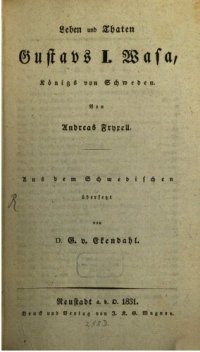 cover of the book Leben und Taten Gustafs I. Wasa, Königs von Schweden