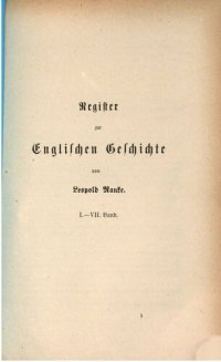 cover of the book Register zur Englischen Geschichte von Leopold Ranke