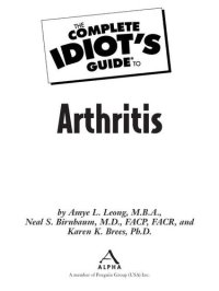 cover of the book The Complete Idiot's Guide to Arthritis