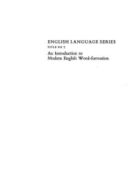 cover of the book An Introduction to Modern English Word Formation