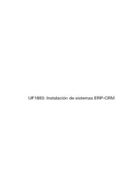 cover of the book UF1883--Instalación de sistemas ERP-CRM