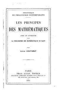 cover of the book Les principes des mathématiques. Avec un appendice sur la philosophie des mathématiques de Kant