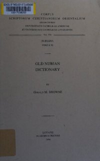 cover of the book Old Nubian Dictionary with Appendices