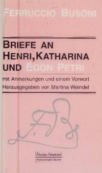 cover of the book Briefe an Henri, Katharina und Egon Petri